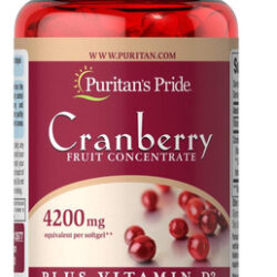 Puritans Pride Cranberry Fruit Concentrate Plus Vitamina D3-