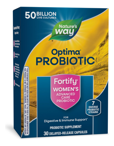 Probiótico Nature"s Way Fortify Optima Para Mulheres 30 Cáps
