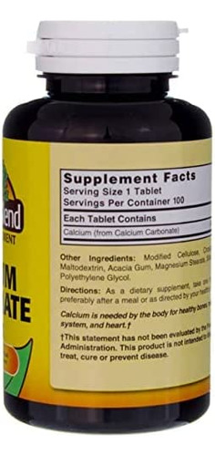 Natures Blend Carbonato De Cálcio Puro 600 Mg 100 Tabs (168 - Imagem 4