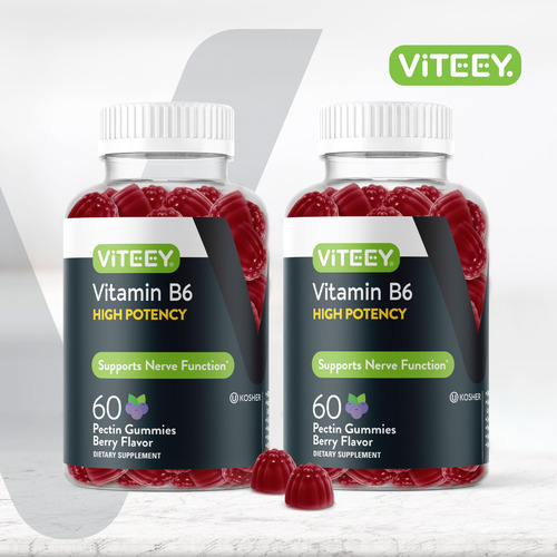 Gomas De Vitamina B6 Viteey 100mg Para Adultos E Adolescente - Imagem 2