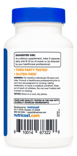 Suplemento Nutricost Red Yeast Rice 1200 Mg 120 Cápsulas - Imagem 4