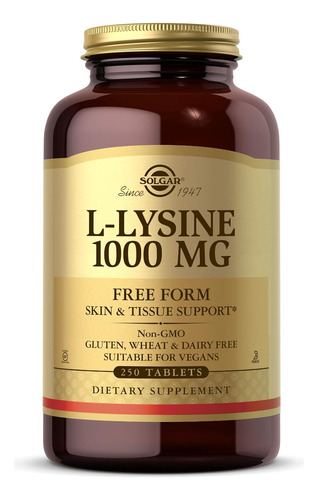 Solgar L-lysine 1000 Mg, 250 Tablets - Enhanced Absorptio...