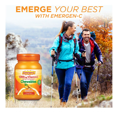 Suplemento Emergen-c De Vitamina C Mastigável 1000 Mg 40 Com - Imagem 2