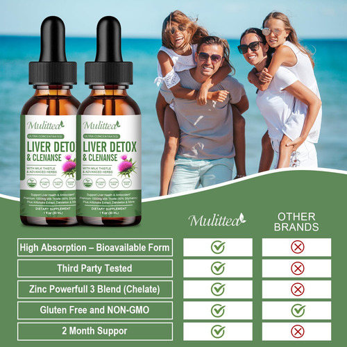 (pacote Com 2) Liver Health Liquid Drops Mulittea Com Leite - Imagem 6