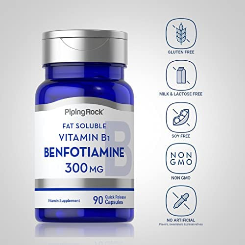 Piping Rock Benfotiamina 300 Mg | 90 Cápsulas | Suplemento D - Imagem 3