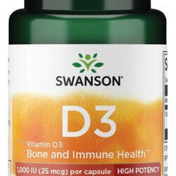 Vitamina D3 De Alta Potência 25 Mcg 60 Cápsulas Da Swanson V