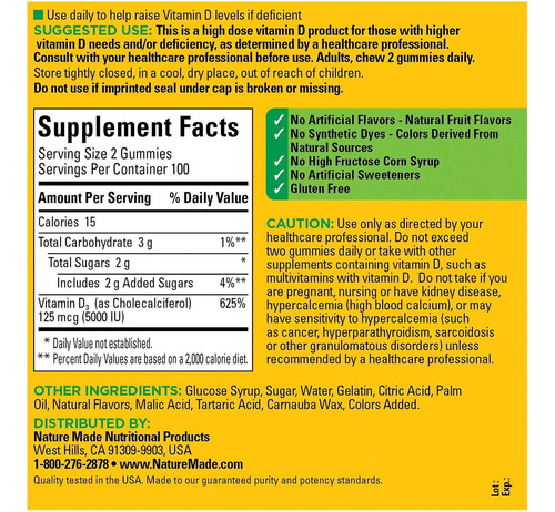 Vitamina Diu Extra-forte Feita Pela Natureza (125 Mcg) Gomas - Imagem 2