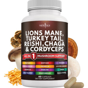Suplemento New Age Lions Mane 3000 Mg Com Rabo De Turco 2000