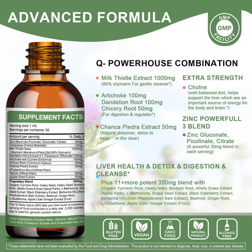 (pacote Com 2) Liver Health Liquid Drops Mulittea Com Leite - Imagem 2