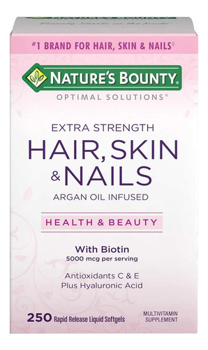 Cabelo, Pele E Unhas 5000 Mcg Com Biotina Nature Bounty 250 - Imagem 6