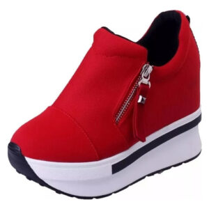 Zapatillas Deportivas De Lona Casual De Moda De Fondo Grueso