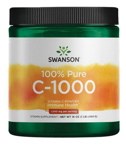 Vitamina C 100% Pura Em Pó 1000 Mg 16 Onças Da Swanson Vitam