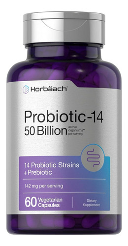 Suplemento Horbaach Probiotic 25 Bi 14 Cepas 60 Cápsulas