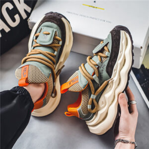 Sapatos Masculinos De Verão, Malha Respirável, Fundo Grosso