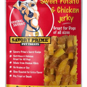 Savory Prime Jerky Treats, Batata Doce E Frango, 4 Onças B