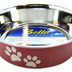 Prato De Aço Inoxidável E Merlot Com Base De Borracha Grande