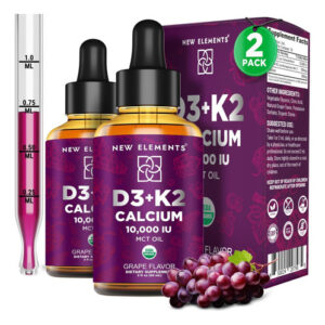 [2] Gotas Líquidas De Vitamina D3 K2 Com Cálcio Para Adultos