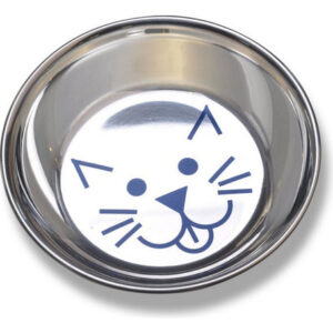 Prato Decorado De Aço Inoxidável Para Gatos De 8 Onças Da Va