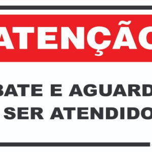 Placa De Sinalização | Bata E Aguarde Ser Atendido | 30x20