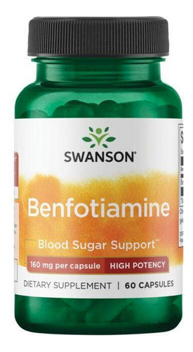Benfotiamina De Alta Potência 160 Mg 60 Cápsulas Da Swanson