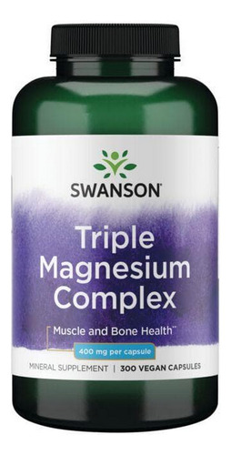 Complexo Triplo De Magnésio 400 Mg 300 Cápsulas Da Swanson V