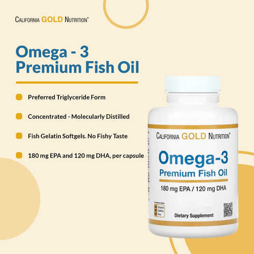 California Gold Nutrition Ômega-3 1100 Mg 100 Cápsulas Gelat - Imagem 3