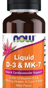 Vitamina D-3 Líquida E Mk-7 1 Onça Da Now Foods