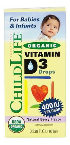 Vitamina D3 Orgânica Para Bebês E Bebês 6,25 Ml Da Child Lif