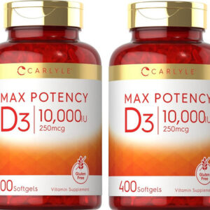 Suplemento, Carlyle Vitamin D3 10000 Iu 800 Cápsulas Gelatin