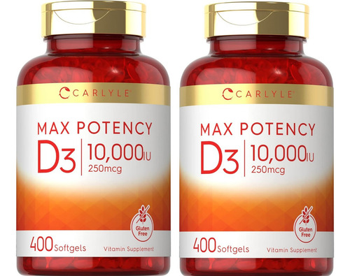 Suplemento, Carlyle Vitamin D3 10000 Iu 800 Cápsulas Gelatin