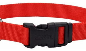 Coleira Ajustável Para Cães Com Fivela De Plástico Vermelha