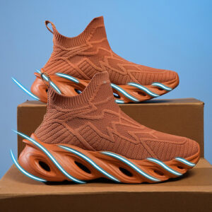 Tênis De Malha De Cano Alto Tamanho Plus Size, Moda De Outon