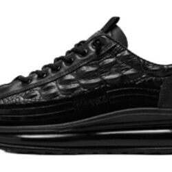 Tênis Padrão Crocodilo Moda Homens Sapatos Casuais