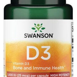 Vitamina D3 De Alta Potência 25 Mcg 30 Cápsulas Da Swanson V
