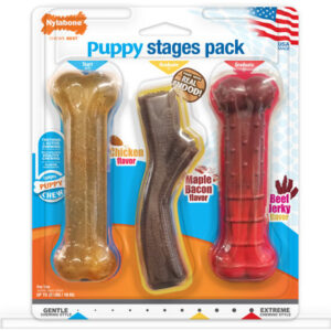 Pacote De Brinquedos Nylabone Puppy Chew Stages Triple Chew