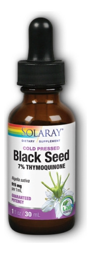 Óleo De Semente Preta - 7% De Timoquinona 30 Ml Por Solaray