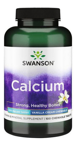 Creme De Cálcio E Baunilha Para Mastigar 500 Mg E 100 Compri