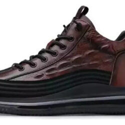 Tênis Padrão Crocodilo Moda Homens Sapatos Casuais