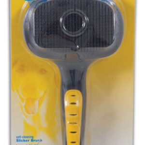 Slicker Autolimpante Cinza E Amarelo, 1 De Cada, Da Jw Pet