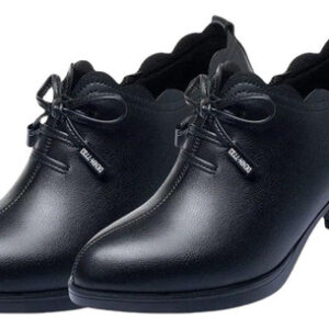 Sapatos Chunky De Salto Baixo Feminino Elegante, Sapatos