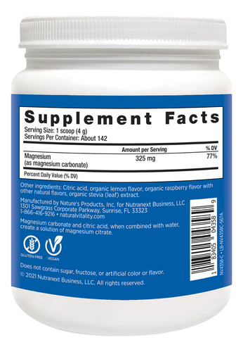 Suplementos De Citrato De Magnésio Natural Vitality 567g - Imagem 3