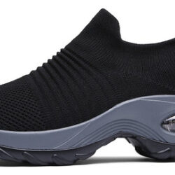 Tênis Respirável Com Salto Alto Antiderrapante