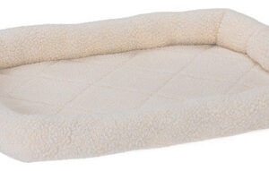 Fur Haven Pet Products Faux Lambswool Pet Crate Bolster Bed