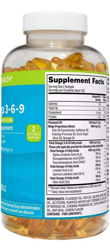 Omega 3-6-9 1030 Mg Members Mark 325 Softgels - Imagem 4