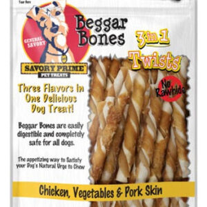 Petisco Para Cães Beggar Bone 3 Em 1 Twists 10 Unidades/stic