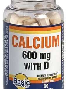 Cálcio Com D 600 Mg 60 Comprimidos Por Vitaminas Básicas