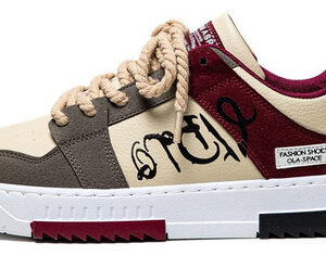 Tênis Masculinos De Couro Color Block