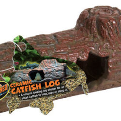Ornamento De Aquário Zoo Med Ceramic Catfish Log 1 Cada /6,4