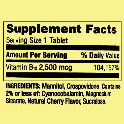 Vitamina B12 2500mcg Spring Valley 60 Comprimidos De Dissolu - Imagem 2