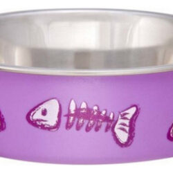 Loving Pets Bella Designer Fish Skeleton Cat Dish Lilac, 1 E